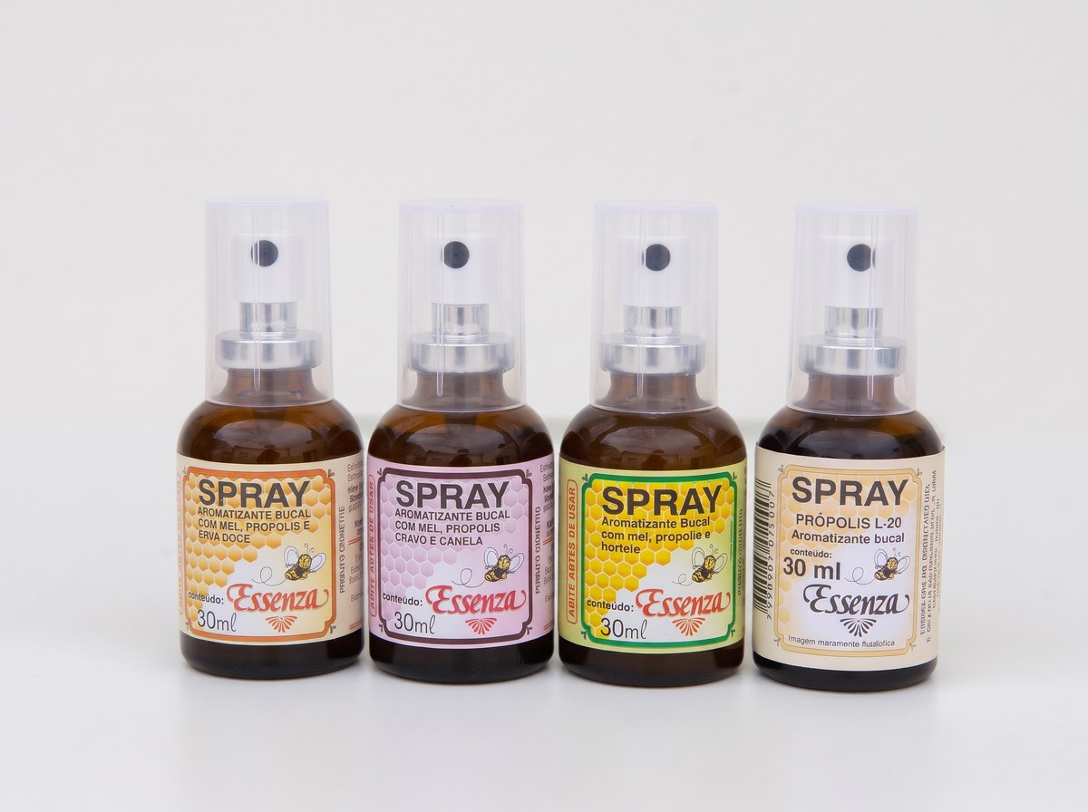 Sprays Aromatizantes Bucais 4 Tipos Sem Adesivo Essenza Mel